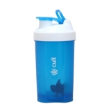 CULT Mini Protein Shaker Bottle 600ml for Men & Women – Compact, Leakproof, BPA-Free, with Wire Mixer Ball & Storage Compartment – Smooth Shakes, Easy to Clean, Portable Gym & Travel Shaker – Blue