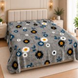 Flipkart SmartBuy Microfiber Double Flat 110 TC Printed 1 Bedsheet(Grey)