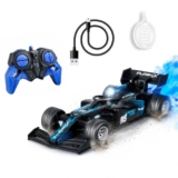 Amazon Brand – Jam & Honey Formula F1 RC Racing Car for Kids | 2.4GHz Remote (100+ ft Range) | Mist Smoke Effect | LED Lights | USB Type-C Rechargeable | Multi-Direction Control | Black|4+ Years