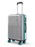Safari Medium Astra Neo 8 Wheels 66cm Size Check-in Trolley Bag, Hard Case Polycarbonate, 360 Degree Wheeling Luggage for Men & Women, Travel Bag, Suitcase for Travel, Silver
