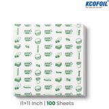 Kcofoil Butter Paper Sheets 11×11 Inch | 100 PCS | Greaseproof Food Wrap Parchment Paper(11 m)