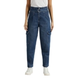Pepe Jeans Women’s Tapered Jeans (PL204815Q038_Dark Used Indigo Blue