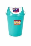 ARISTO Plastic Swing-Lid Garbage Waste Dustbin 32 L, (Green)