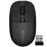 Zebronics Freego Pro Wireless Mouse, Dual Mode 2.4GHz + BT, Upto 1600 DPI, 4 Buttons, USB Nano Receiver, High Precision, Ergonomic Design (Black)