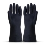 Robustt Heavy Duty Rubber Hand gloves – 1 Pair (Free Size, Black) for Dishwashing, gardening, kitchen cleaning