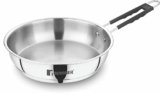 BERGNER Eternity Stainless Steel Frypan with Triply Bottom, Induction Base and Silicone Grip Handle, 7 Year Warranty, 22 cm, Silver