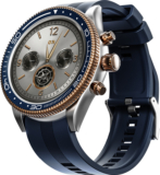 GOBOULT Saber 1.43″ AMOLED Screen, Rotating Bezel, 700 Nits Brightness Smartwatch(Blue Strap, Free Size)