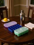 QOLAXA 37 Cubes + 8 Cubes + 15 square Multicolor Silicone, Plastic Ice Cube Tray(Pack of3)