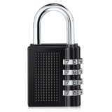 GLUN® 4 Dialer Rechangeable Metal Luggage Number Lock, Powder Paint Coated Suitcase & Bags Lock, Combination Pad Lock