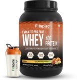 Fitspire EVIKA Fit Super Pro Plus Protein Powder with Shaker – Muscle Recovery Whey Protein(2 pounds, Kesar Pista)