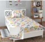 Rajat Presents® 100% Cotton 160 TC Wrinkle Free Printed Single Bedsheets with 1 Matching Pillow Cover, (60X90 Inches, 4 X 6 Feet A1015
