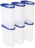 Amazon Brand – Solimo Modular Plastic Container and Dispenser, Set of 6 (2400 Ml Each) – Blue