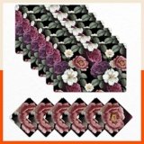 Bathla Table Mats – Set of 6-45cm x 30cm PVC Table Placemats & Coasters for Home Dining Table | Multipurpose, Heat-Resistant, Waterproof & Washable | Matworks (Camellia)