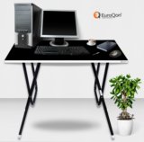 EuroQon Workstation Foldable Engineered Wood Computer Desk(Modular, Finish Color – Black, Pre-assembled)