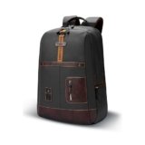 Gear Classic 6 18″/31L Antitheft Large Faux Leather Water Resistant Laptop backpack/Laptop backpack/Casual Backpack/Daypack/Travel Backpack/College Bag For Men/Women(Black-Brown)