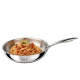 Mercado Triply Stainless Steel Fry Pan 24 cm (2L) | SS304 Food Grade | Even Heat Distribution | Ideal for Frying & Sautéing | Induction & Gas Compatible | 5 Years Warranty