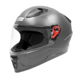 STUDDS Raider Street ISI Certified Full Face Helmet for Men and Women with Clear Visor (Grey – L)