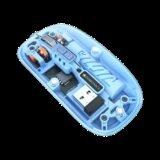 ZEBRONICS Glassy 10 Ambidextrous Optical Mouse Upto 1600 DPI, 5 Buttons, Type-C Charging, Comfortable & Ergonomic, Silent Operation(2.4GHz Wireless, Bluetooth, Blue)
