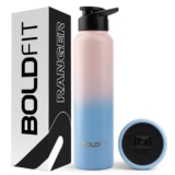 Boldfit Water Bottles Stainless Steel Water Bottle 1 Litre Steel Bottles for School, Office, Home, Gym 1 Litre for Men Leakproof, Rust free Metal Bottle -1000 ml Pink Blue