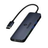 Auklet USB C Hub Docking Station, 6-in-1 Aluminium USB C Hub,4K HDMI@30HZ,100 W Power Delivery,SD/TF Card Reader, Compatibile with iOS, Windows and Linux