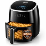 Inalsa Tasty Fry DW 5.5, 1600W, Digital, Electric with LED Display 8 Presets, Food Safe Non-Toxic Air Fryer(5.5 L)