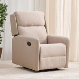 Home Centre | Rico 1-Seater Fabric Recliner | Recliner for Living Room | Solid Wood | Beige | 2 Year Warranty
