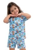 Ninos Dreams Girls Cotton Half Sleeves Chhota Bheem All Over Printed Tshirt & Shorts Set/Summer Clothing Set/Night Suit