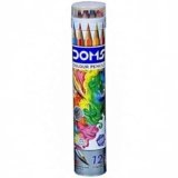 Doms 12 Shades Super Soft Color Pencils Round Tin Box | Smooth Color Application | For Blending & Experimenting Different Art Strokes | Free Silver Color Pencil Inside | Non-Toxic & Safe For Childrens | Pack of 3