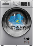 Whirlpool 7 kg 5 Star Inverter 100+ Tough Stains, Steam Technology Fully Automatic Front Load Washing Machine with In-built Heater Silver(SUPREME CARE SILVER 7012 -E)