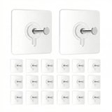 JIALTO 20 Pcs Self Adhesive Hooks for Secure Wall Hanging – Versatile 6mm Nail Hook for Photo Frames Hooks, Clocks, and More – Transparent, Heavy-Duty, No-Drill Solution