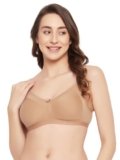 Clovia Women’s Cotton Non-Padded Non-Wired Full Figure Multiway T-Shirt Bra (BR4003P24_Beige_36D)