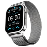 Fire-Boltt Rise Round Smart Watch 1.85″ HD Display with Bluetooth Calling, Rotating Crown, AI Voice Assistant, SpO2 & Heart Rate Monitor, 120+ Sports Modes, IP67 Waterproof Metal Smartwatch – Silver