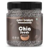Nutribasket Premium Chia Seeds | Raw & Non-GMO Chia Seeds for Eating | Rich in Fiber, Protein, Calcium & Omega 3 | Healthy Superfood for Smoothies, Salads, Baking & Diet Food (750GM)