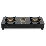 Lifelong 2 Burner Gas Stove Top for Kitchen – Automatic Ignition Cooktop Modern Glass Stove for Modular Kitchen, ISI Certified & Compatible with LPG – 1 Year Manufacturer’s (Black, LLGS912)