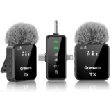 GRENARO Mic for YouTube Wireless, Dual Lapel Wireless Microphone for Recording with LED Display, 164ft Range, Mute/Reverb/Noise Reduction for YouTube, Live Streaming, Vlogging (3 in 1 Port Version)
