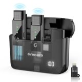GRENARO S13 Wireless Mic for YouTube Recording, Collar Microphone with 3-Level Noise Reduction, 30m Range, 30H Battery, Portable Mike for Vlog, Live Streaming & Mobile Video Creators