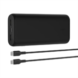 Belkin 20000 mAh 20W Power Bank | Super Fast Charging | USB-C PD Port | Fast Charging for iPhone 17, Air, Pro, Pro Max, AirPods, Samsung Galaxy S25, Google Pixel 10 & More | 2 Years Warranty | Black