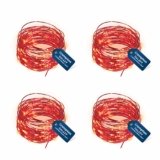 Crompton Galaxy Decoration Copper USB Powered String Fairy Lights with 100 Led Light (10 Meters, Red, Pack of 4)