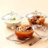 Glass Casserole Dish with Lid, 1000ml, Clear, Heat-Resistant, Microwave and Dishwasher Safe, for Soups and Stews – 1 pcs
