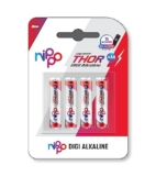 Nippo Thor |Alkaline| AAA Batteries| Pack of 4