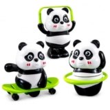 Cute Panda Balance Toy for Kids, Spinning Panda Tumbler Toy with Hula Hoop, Skateboard & Jump Rope Play Modes, Educational Balancing Learning Activity for Toddlers, Boys & Girls, Indoor Play Gift