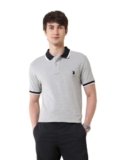 U.S. POLO ASSN. Mens Half Sleeve Solid Polo T-Shirts (USTSHS2307_LT. Grey_L)