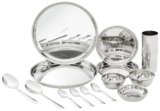 Amazon Brand – Solimo Dinner Set | Stainless Steel | Mirror Finish | Set of 12- Solid