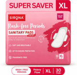 SIRONA Rash-Free Cottony Soft | For Heavy Flow & Leak Protection | Super Saver Pack-XL Sanitary Pad(Pack of 30)