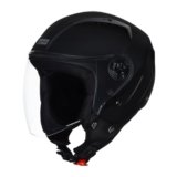 STUDDS Vogue ISI Certified Open Face Motorcycle Helmet for Men and Women with Clear Visor (MATT Black, , L)