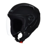 STUDDS Vogue ISI Certified Open Face Motorcycle Helmet for Men and Women with Clear Visor (MATT Black, , L)