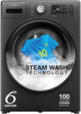 Whirlpool 8 kg 5 Star Inverter Steam Technology, 100+ Tough Stains, 6th Sense Soft Move, Supreme Care Fully Automatic Front Load Washing Machine with In-built Heater Grey(XS8014BWME)