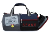Sfane Gym Bags for Men with Separate Shoe Compartment Sports Gym Bags for Women Unisex Duffle Bags for Gym for Carry & Travel Adjustable Duffel Bags Sports Bag – Navy Blue & Red