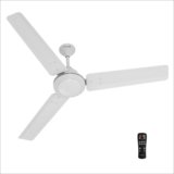 Polycab Airika BLDC with Remote | High Speed with 2 Year Warranty BLDC Motor with Remote 1200 mm Ceiling Fan(5 Star | White | Pack of 1)