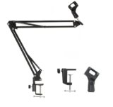 Powerpak NB-35 Microphone Stand with Suspension Boom Scissor Arm Stand, Black